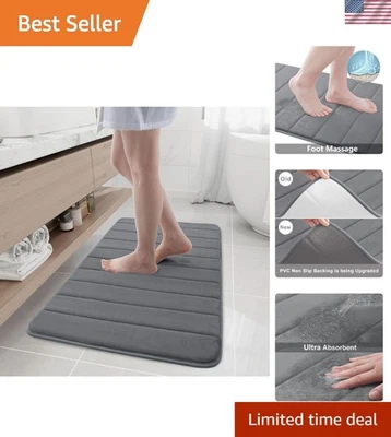 Alfombra de baño de espuma viscoelástica 40x24 pulgadas ultra suave antideslizante absorbente de agua lavable a máquina Foto 1 de 4