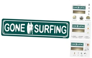 Gone Surfing Metal Tin Sign Wall Decor Room Home Bathroom Bedroom Outdoor - Picture 1 of 7