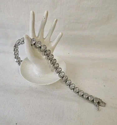 Tennis-Armband XXL L: 18 cm  Armkette Bracelet Edelstahl Neu Ungetragen - Bild 1 von 4