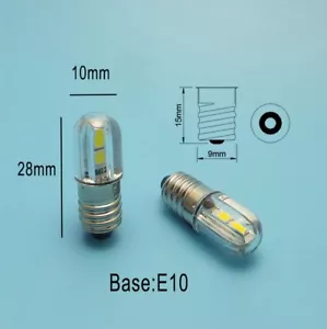 LAMPADINA luce bianca E10 4 LED 24V 24Vcc 24Vca 1W 100 lumen per bici torce ecc - Foto 1 di 1