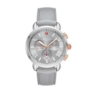 Nuevo reloj Michele Sport Sail plateado/gris venta al por menor $500 - Imagen 1 de 6