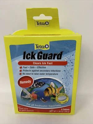 Tetra Ick Guard 8 Fizz Tablets Treats Up To 80 Gallon Freshwater Aquarium New  - Image 1 of 3