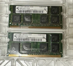 2X - HYS64T128021HDL-3S-B2 GENUINE QUIMONDA LAPTOP MEMORY 1GB PC2-5300S 555 - Picture 1 of 1