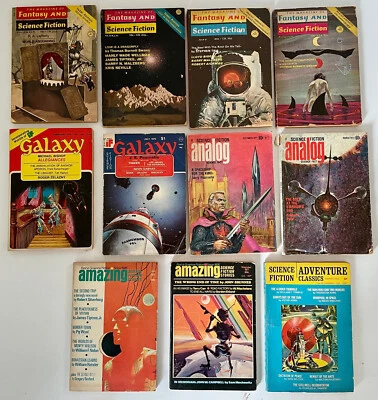 Lot of 11 Early 1970s Science Fiction Galaxy Analog Amazing Stories Magazines - Image 1 of 4