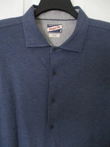 johnnie-O Hangin' Out Mens L/S Blue Stretch Button Front Polo Shirt NWOT - XL - Picture 1 of 2