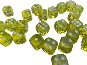 100 x STANDARD Six Sided YELLOW Dice 12mm Craps - FREE SHIPPING - Picture 1 of 1