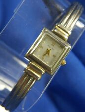 WILLOW BAY SK26010B washed GOLD TONE hinged CUFF BRACELET WATCH, 820 A10