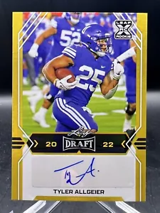 TYLER ALLGEIER 2022 Leaf Draft GOLD ROOKIE RC AUTO #BA-TA1 Atlanta Falcons BYU - Picture 1 of 1