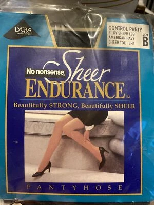 Pantimedias de control No Nonsense Sheer Endurance talla B punta transparente azul marino americano Foto 1 de 3