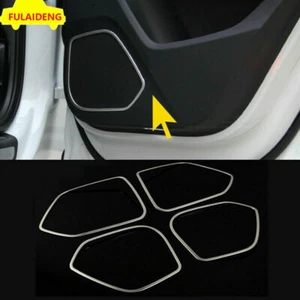 For Audi Q3 2013-2018 Silver Inner Door Speaker Decor Frame Cover Trims S.Steel - Bild 1 von 5