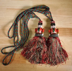 Weihnachten Nussknacker Quaste Vorhang Tiebacks 2er Set - Bild 1 von 3