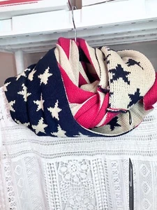Stars and Stripes Infinity Schal von J Fashion Neu mit Etikett Unisex 54" x 11" - Bild 1 von 3