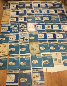 58-Pc Lot Ford Manuals Lawnmowers Tractors Equipment Attachments VTG *READ* Blue - Picture 1 of 7