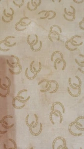 Western Fabric (Horseshoes) Two-Yd Piece 100% Cotton By Tana Mueller (Have 2) - Picture 1 of 2