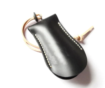 men women key chain box case holder Ring pocket cow Leather pouch bag black 789 - Image 1 of 4