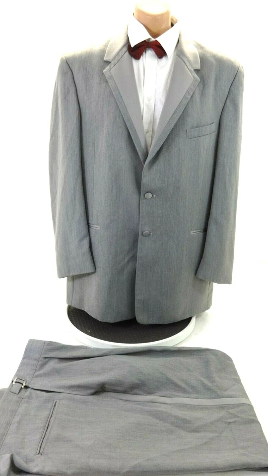 TRAJE ESMOQUIN PERRY ELLIS NOCHE HOMBRE GRIS LANA 46L 43-44 X 33 PANTALONES Foto 1 de 4