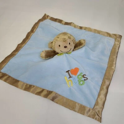 Manta de seguridad Carter's Just One You I Love Hugs Monkey Lovey sonajero 15" Foto 1 de 4