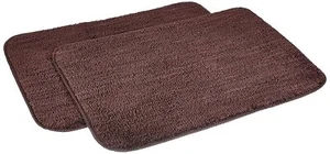 Anti-Slip Microfibre Bathmat Rectangular Shape ( 40cm x 60cm ) Brown 2 Pcs - Picture 1 of 5