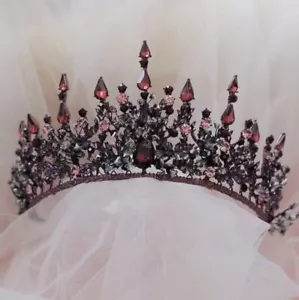 Luxury Crystal Wedding Bridal Queen Pageant Prom Purple Tiara Crown, Party, Gift - Picture 1 of 5