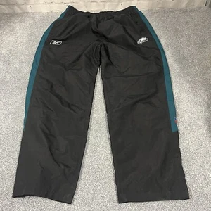 Vintage Philadelphia Eagles Y2K Lined Reebok Windbreaker SweatPants Black 2XL - Picture 1 of 11
