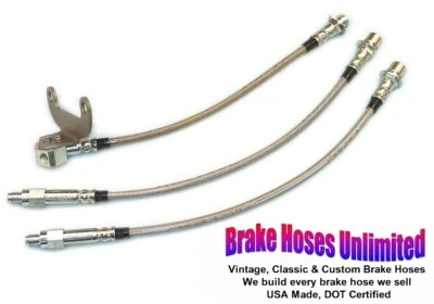 JUEGO DE MANGUERAS DE FRENO DE ACERO INOXIDABLE Lincoln Mark IV, 1972 1973 1974 Foto 1 de 2