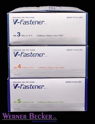 5.000 Stück V-Fastener V-Tool Sicherheitsfäden 80 100 130 mm Loop natural