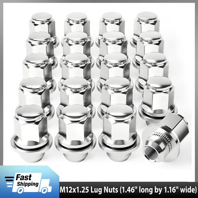 20x Chrome 12x1.25 Mag/Flat Seat Lug Nut Fit Nissan Infiniti Toyota 86 — 第 1/4 张图片