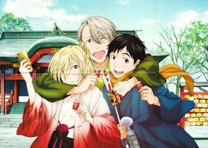poster promo Yuri on Ice Mob Psycho 100 anime Victor Nikiforov Plisetsky Yurio - Picture 1 of 2