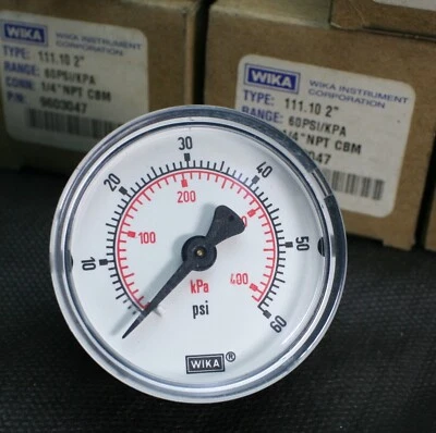 One (1) Wika 9603047 Commercial Pressure Gauge 111.10 Series 2" CBM 60psi NEW - Image 1 of 4