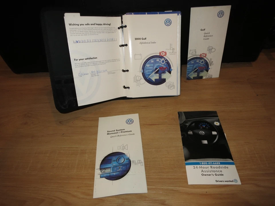 2000 VW Volkswagen GOLF OWNERS MANUAL BOOK SET+ CASE. ALL TRIMS COMPLETE SET - Изображение 1 из 1