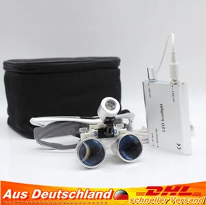 Dental Lupenbrille Zahnarzt Lupe mit LED Scheinwerfer Kopflicht Licht 3.5X420mm - Bild 1 von 9