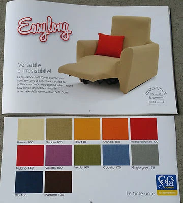 COPRIPOLTRONA RECLINABILE POLTRONE RELAX EASYLONG ELASTICIZZATO TINTA UNITA - Immagine 1 di 2