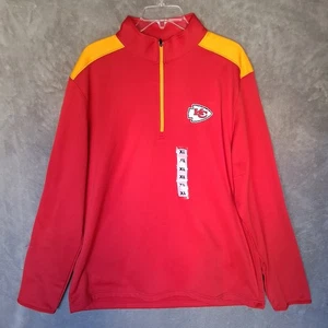 New NFL Team Apperal Kansas City Chiefs Size XL 1/4 Zip Red Pullover Jacket - Picture 1 of 13