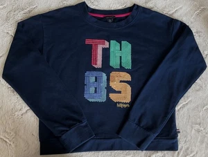 Tommy Hilfiger Sudadera Niñas XL (16) Azul Marino Lentejuelas Hechizo TH 85 Brillante Colorido - Imagen 1 de 8