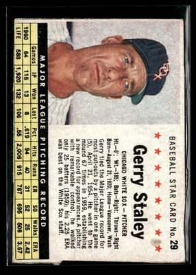 1961 Post Cereal Gerry Staley #29 - Image 1 of 2
