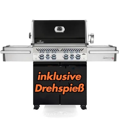 Napoleon Gasgrill Prestige PRO 500 RSIBPK-3, Black Edition inkl Drehspieß