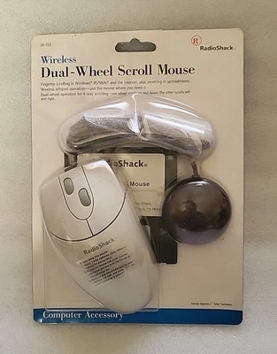 Radio Shack Wireless Dual Wheel Scroll Mouse W/ Sensor & Disk Sealed Rare  - Image 1 of 4