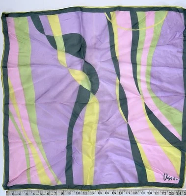Vintage Vera Neumann Scarf Verasheer Silk Blend Chiffon Hot Pink Yellow Mod 25” - Image 1 of 4