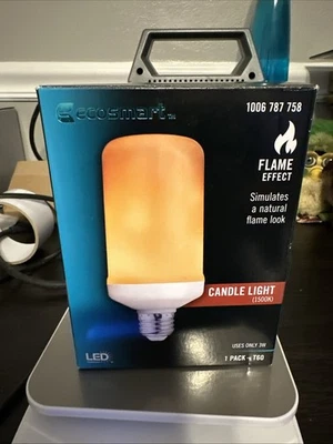 EcoSmart 3-Watt Equivalent A19 Cylinder Flame Design LED Light Bulb Amber - Image 1 of 4