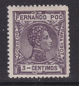 1907 - España - Fernando Poo - Edifil 154 - 3c violeta - MNH - Picture 1 of 2
