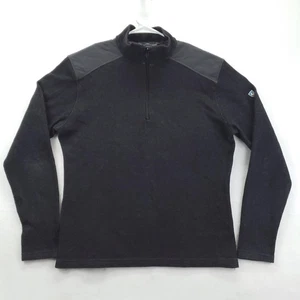 Kuhl Chianti Fleece Sweater Mens Large Black Half Zip Pullover Shoulder Patch - Picture 1 of 11