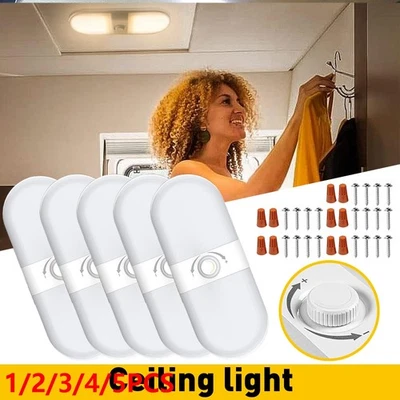 Luminária de teto regulável 1700LM 3 cores interior 12V 180 LED cúpula lâmpada trailer campista - Imagem 1 de 4