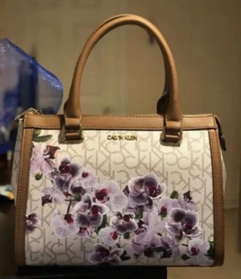 Bolso de Mano Calvin Klein Janae Orquídea Logo Estampado Cartera Nuevo con Etiquetas Foto 1 de 4