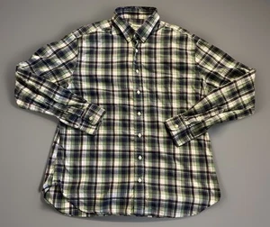 Camicia Gitman Bros manica lunga con bottoni made in USA blu verde a quadri XL JBHS - Foto 1 di 8
