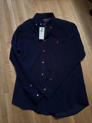 NWT Polo Ralph Lauren NAVY BLUE Fine Wale CORDUROY Classic Fit Button-down Shirt - Image 1 of 3
