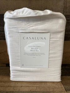 Full Casaluna Blissful Sheet Set Full Size Rayon From Bamboo Natural - Picture 1 of 8