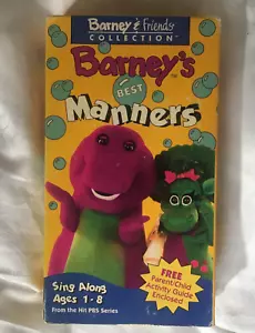 Barney Friends Collection Best Manners VHS Video Tape VTG Songs Paper Label - Foto 1 di 7