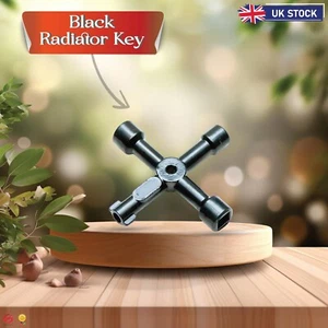 4 Way Utility Service Key Gas Electric Meter Cabinet Radiator Cupboard Black UK - Picture 1 of 13