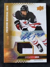 2021-22 Team Canada Gold Premium Material Auto Spencer Sova /199 #36