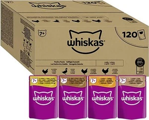 WHISKAS - 7+ Senior Wet Cat Food Pouches - 120 x 85 g - In Jelly-120 Pouches - Picture 1 of 9